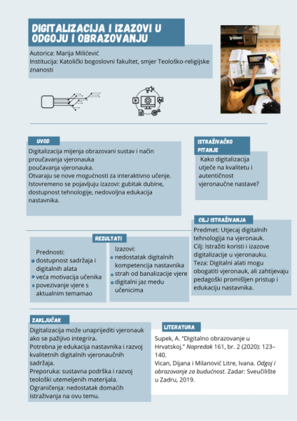 Portrait University Research Poster in Blue Pink Playful and Illustrative Style - 1